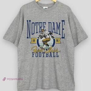 1991 Notre Dame Notre Dame Notre Dame Football Fighting Shirt Elbertfranklin5
